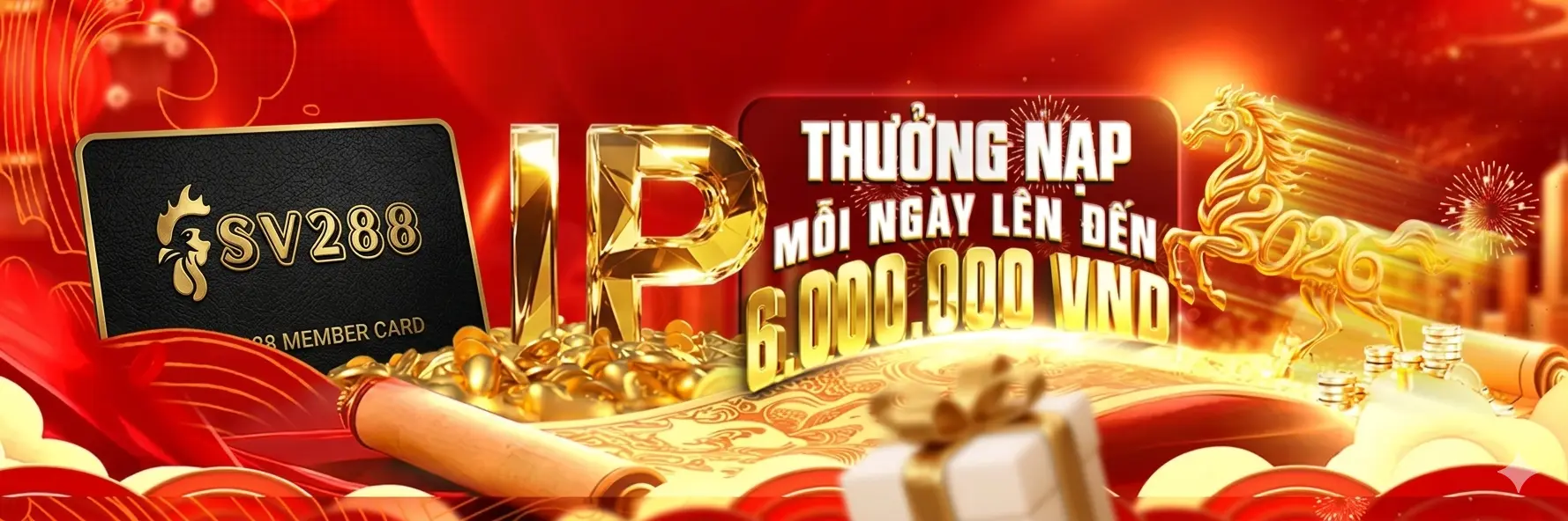 Khuyến mãi SV288: VIP thưởng nạp mỗi ngày lên đến 6,000,000 VND